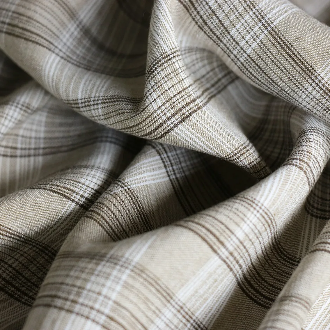 Zoe Sage Green Check Linen/Viscose
